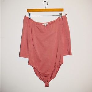 Pink off shoulder bodysuit